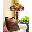 Pemberly Row Contemporary Resin Rose Table Lamp in Multi-Color