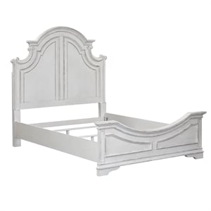 Pemberley Row Wood White King Panel Bed Rectangular Bolt-On Rail System 68&quot x 89&quot x 69&quot