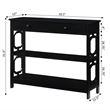 Pemberly Row Modern Storage Console Table in Black Wood Finish