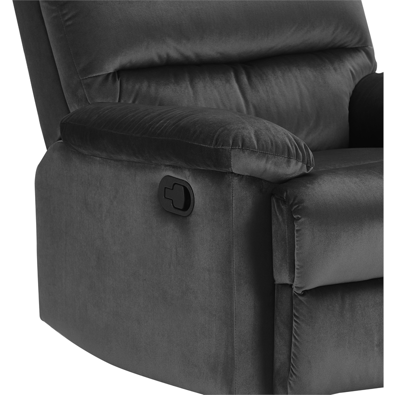 Pemberly Row Contemporary Transitional Recliner Chair Dark Gray