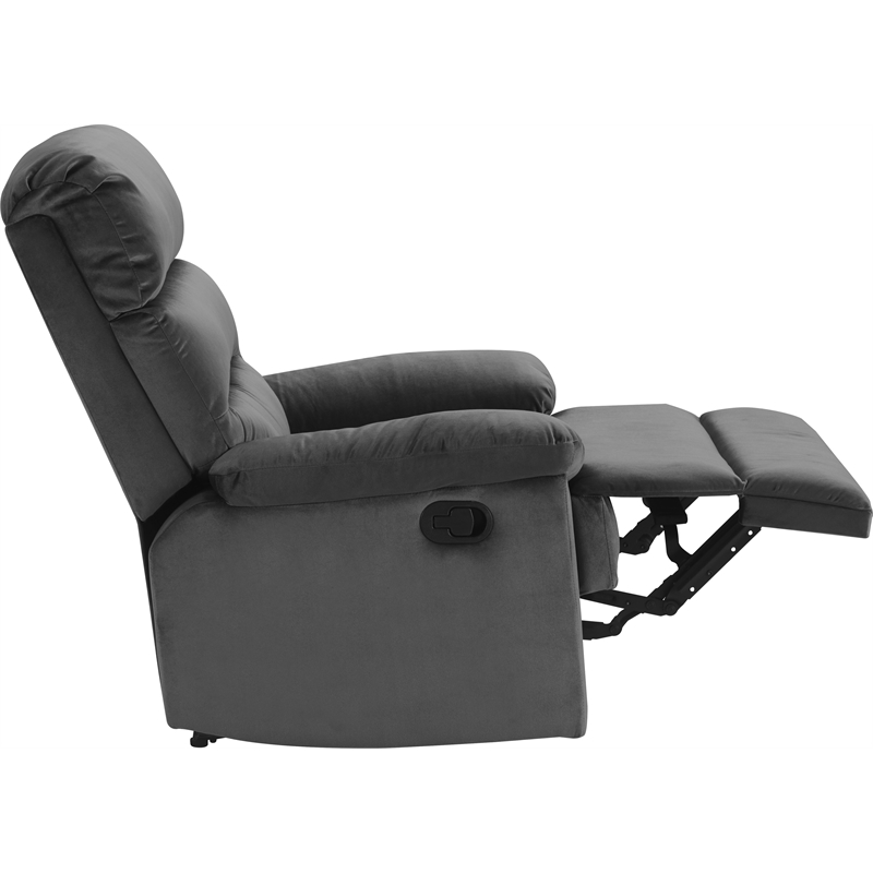 Pemberly Row Contemporary Transitional Recliner Chair Dark Gray