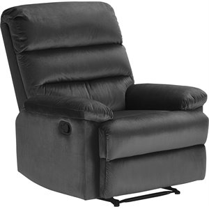 Pemberly Row Contemporary Transitional Recliner Chair Dark Gray