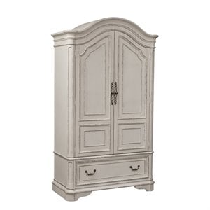 Pemberley Row Wood White Armoire Rectangular Adjustable Shelving 82&quotH x 48&quotW x 22&quotD