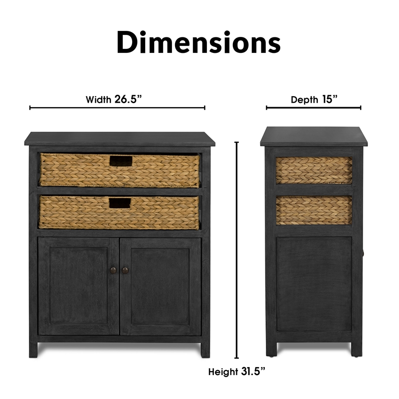 Pemberly Row Modern / Contemporary Storage Cabinet Dark Gray