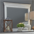 Pemberly Row Contemporary Transitional White Finish Crown Mirror