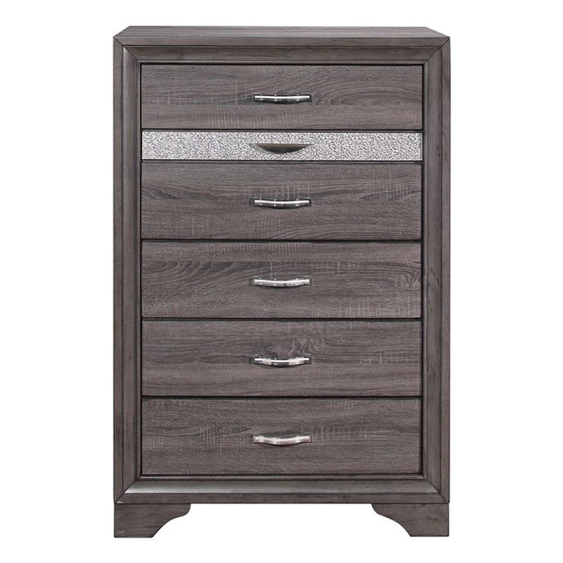 Pemberly Row Modern / Contemporary Melamine Wood Gray 6-Drawer Chest