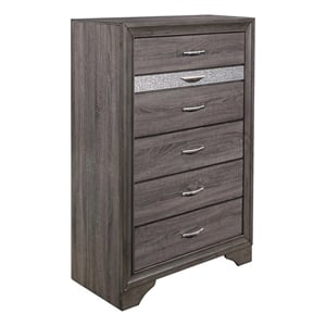 Pemberly Row Modern / Contemporary Melamine Wood Gray 6-Drawer Chest