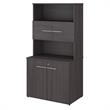 Pemberly Row Tall Storage Cabinet with Doors in Storm Gray - Engineered Wood