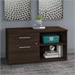 Pemberly Row Low Storage Cabinet with Drawers in Black Walnut - Engineered Wood