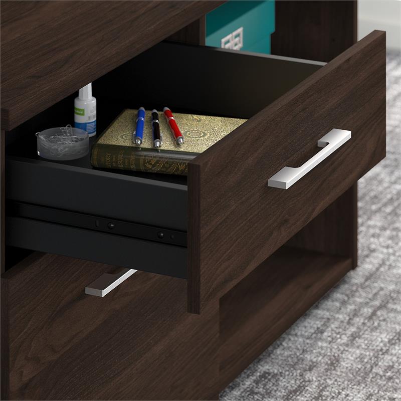 Pemberly Row Low Storage Cabinet with Drawers in Black Walnut - Engineered Wood