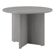 Pemberly Row 42W Round Conference Table with Wood Base in Platinum Gray - Wood