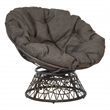 Pemberly Row Chair with Brown Round Pillow Cushion and Brown Resin Wicker Weave