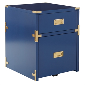 Pemberley Row Solid and Manufactured Wood Lapis Blue File Cabinet Rectangular Fully Assembled