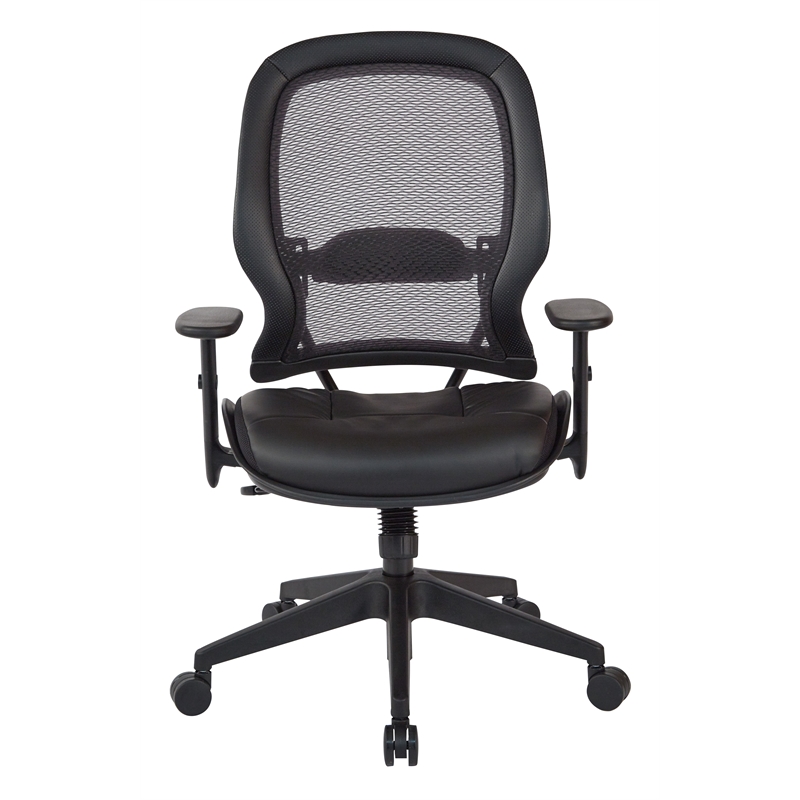 Pemberly Row Executive High Back Chair in Black Bonded Leather Seat