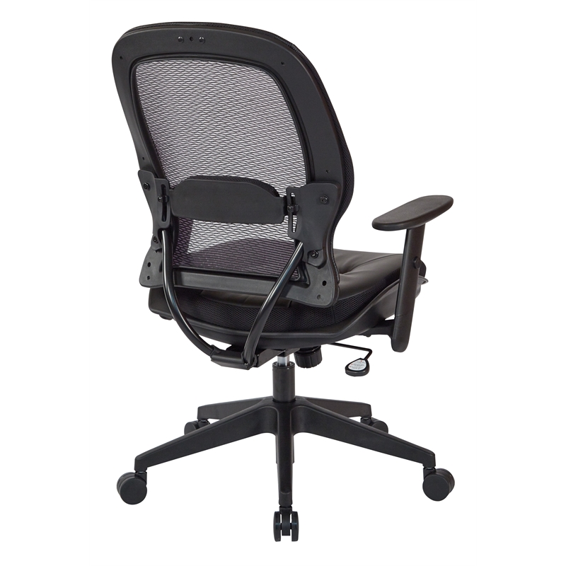 Pemberly Row Executive High Back Chair in Black Bonded Leather Seat