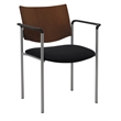 Pemberly Row Guest Chair - Arms - Black fabric - Chocolate Back