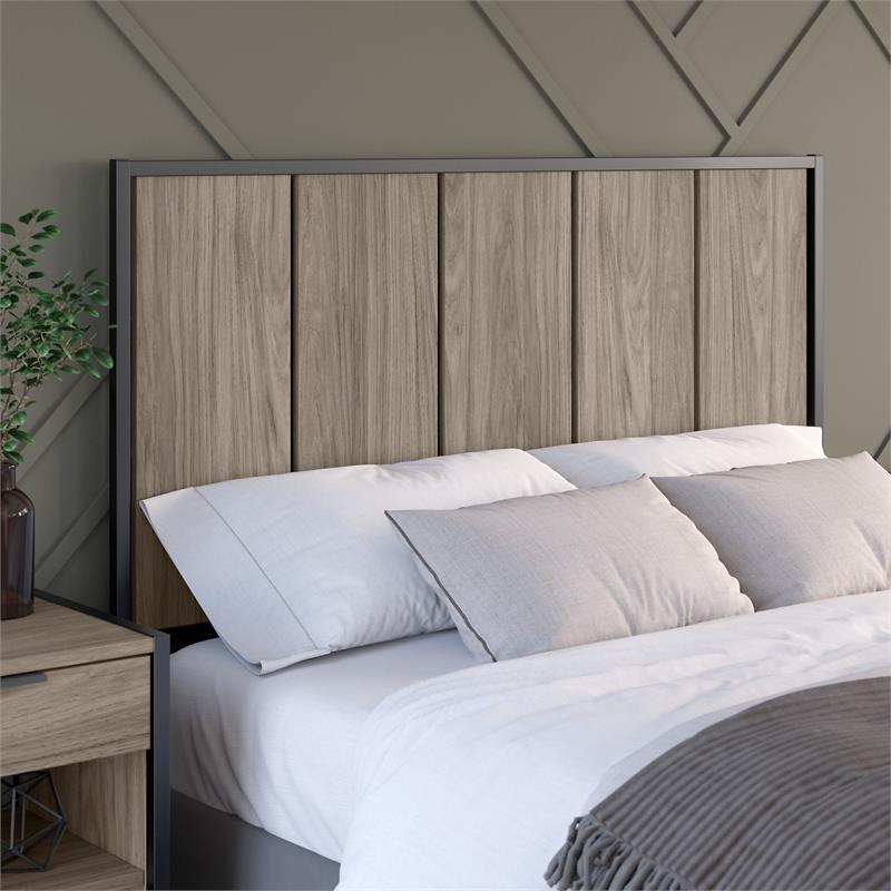 Pemberly Row Full/Queen Size Headboard in Modern Hickory - Engineered Wood