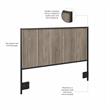 Pemberly Row Full/Queen Size Headboard in Modern Hickory - Engineered Wood
