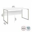 Pemberly Row 60W x 30D Computer Table Desk in White - Engineered Wood