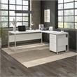 Pemberly Row 60W x 30D Computer Table Desk in White - Engineered Wood