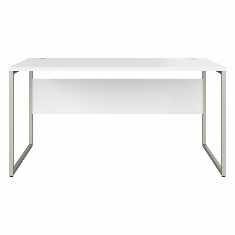 Pemberly Row 60W x 30D Computer Table Desk in White - Engineered Wood