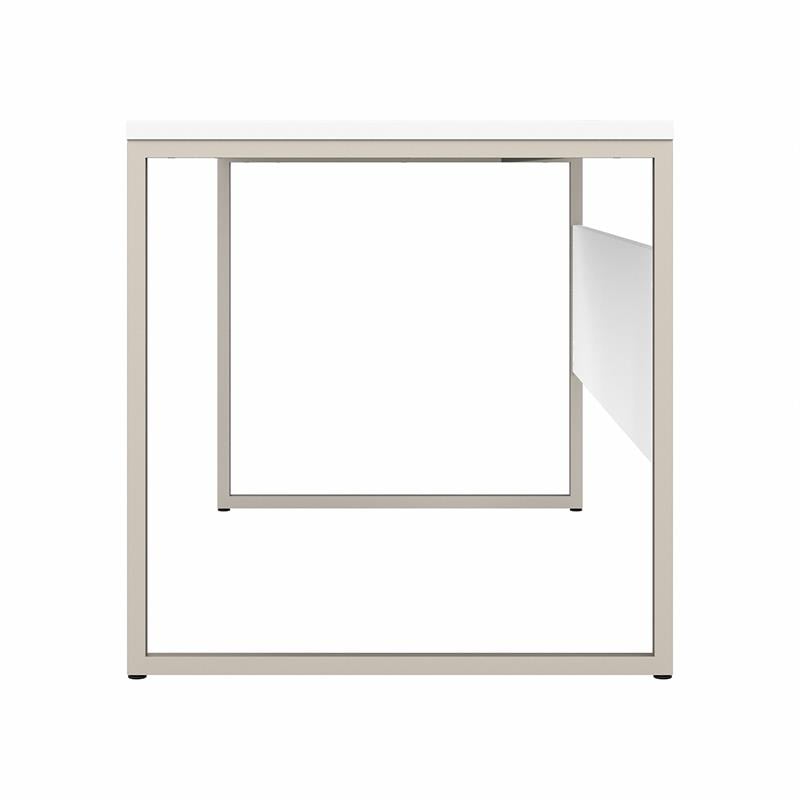 Pemberly Row 60W x 30D Computer Table Desk in White - Engineered Wood