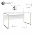 Pemberly Row 60W x 30D Computer Table Desk in White - Engineered Wood