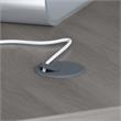 Pemberly Row Contemporary L Shaped Desk in Gray - Engineered Wood