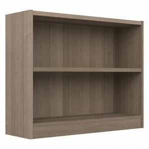 Pemberly Row Small 2 Shelf Bookcase in Ash Gray - Engineered Wood