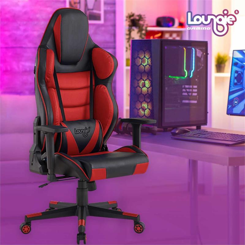 Pemberly Row Modern / Contemporary Faux Leather Game Chair Red
