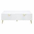 Pemberly Row Contemporary Coffee Table in White High Gloss Finish
