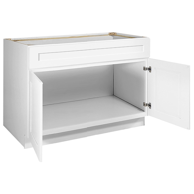 Pemberly Row Ready to Assemble Wood Cabinet in White 48-Inch by 24 x 34.5