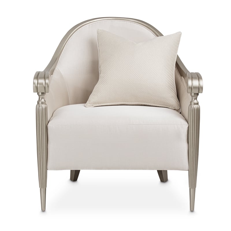 Pemberly Row Modern / Contemporary Accent Chair - Porcelain/Platinum