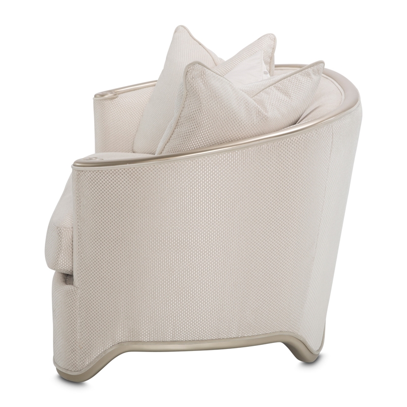 Pemberly Row Contemporary Chair and a Half - Champagne/Platinum