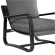 Pemberly Row Sling Chair Upholstered in Charcoal Gray Fabric with Metal Frame