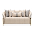 Pemberly Row Contemporary Transitional Loveseat in Opal  /  Gold