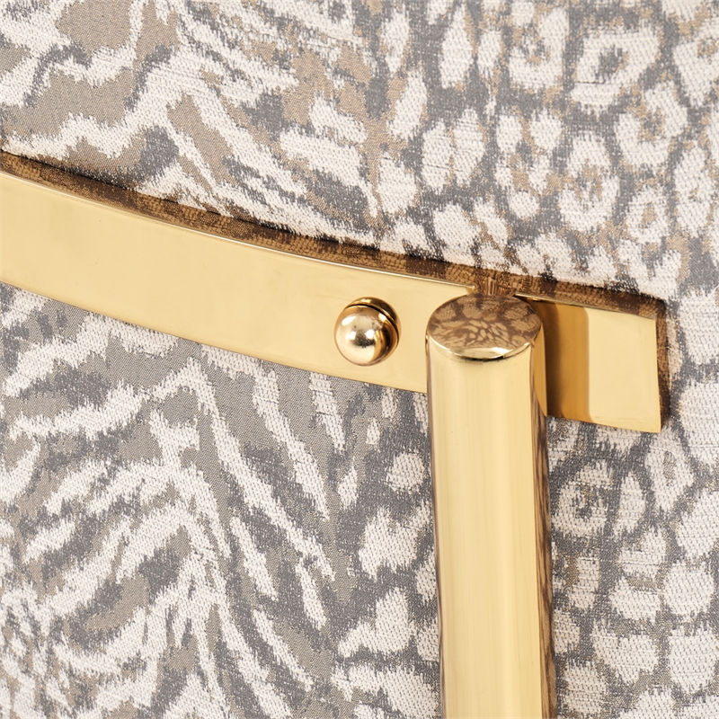 Pemberly Row Contemporary Transitional Loveseat in Opal  /  Gold