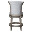 Pemberley Row Wood Weathered Gray Counter-Height Swivel Bar Stool Rectangular 24