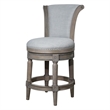 Pemberley Row Wood Weathered Gray Counter-Height Swivel Bar Stool Rectangular 24