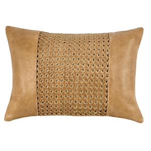 Pemberly Row Modern 14&quotx20&quot Leather Throw Pillow Chestnut Brown