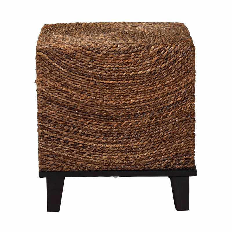 Pemberly Row Contemporary Bohemian Natural Seagrass End Table