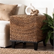 Pemberly Row Contemporary Bohemian Natural Seagrass End Table