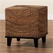 Pemberly Row Contemporary Bohemian Natural Seagrass End Table