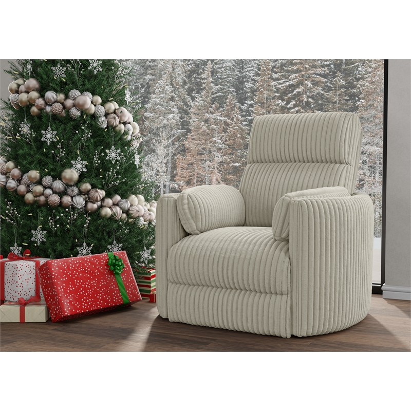 Pemberly Row Power Swivel Glider Recliner Two Pack in White