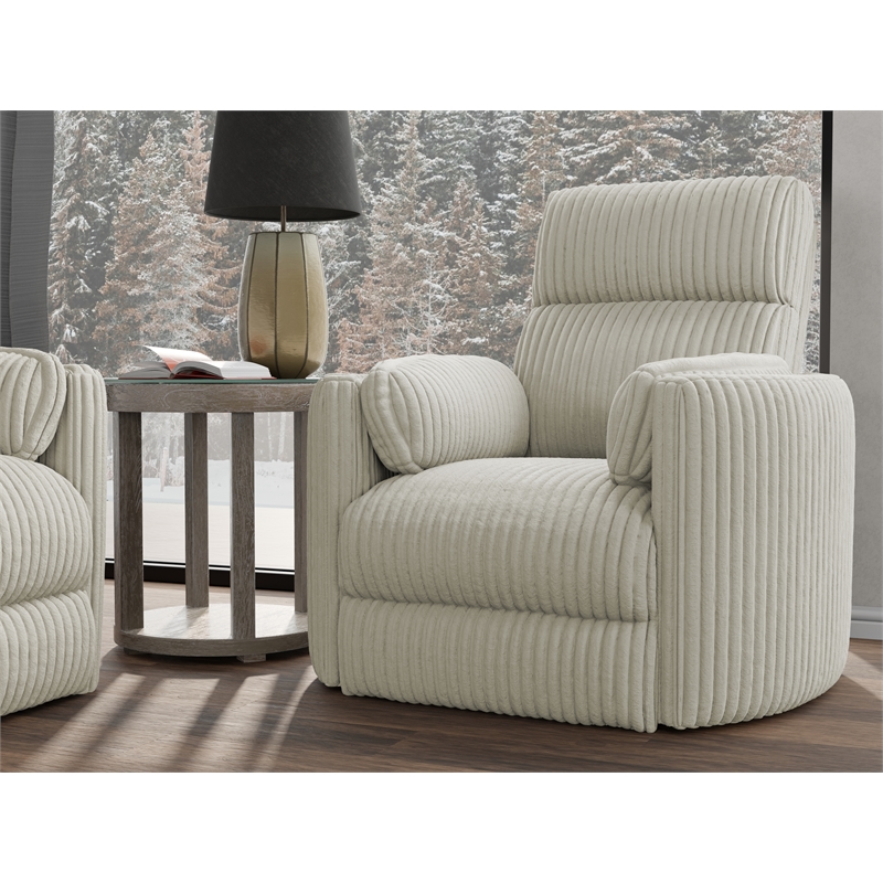 Pemberly Row Power Swivel Glider Recliner Two Pack in White