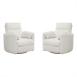 Pemberly Row Power Swivel Glider Recliner Two Pack in White