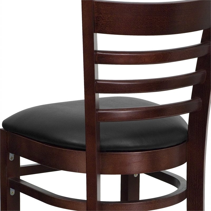 Pemberly Row Wood Restaurant Bar Stool in Black and Mahogany