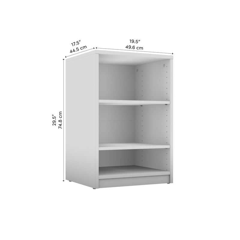 Pemberly Row 20W Nightstand in Bark Gray and White - Engineered Wood