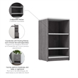 Pemberly Row 20W Nightstand in Bark Gray and White - Engineered Wood