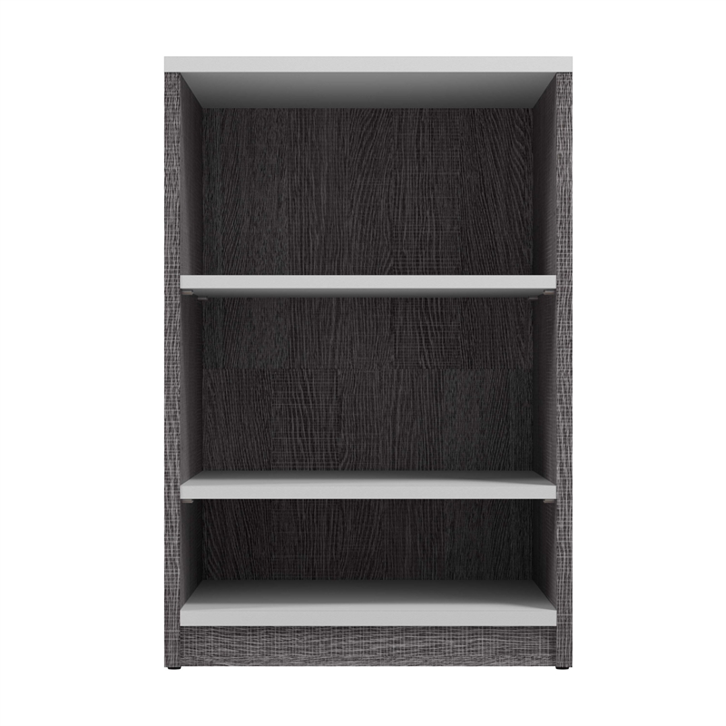 Pemberly Row 20W Nightstand in Bark Gray and White - Engineered Wood